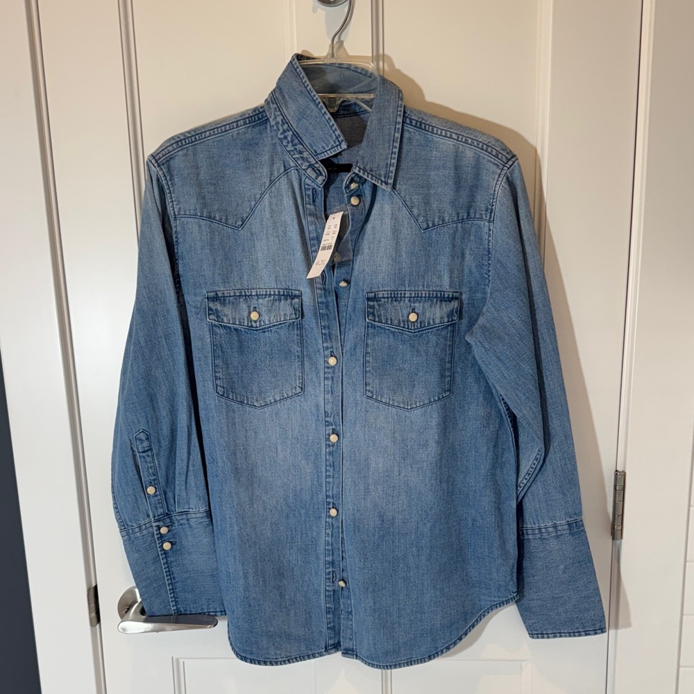 J. Crew Light Blue Denim Shirt - Picture 1 of 4